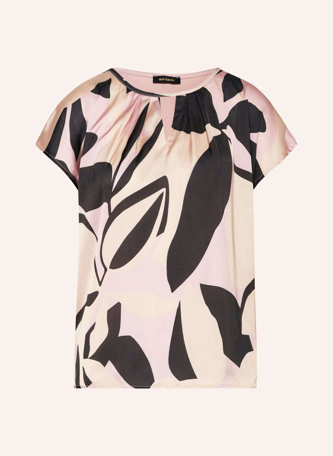 Блузка-рубашка из смесового материала с вырезом