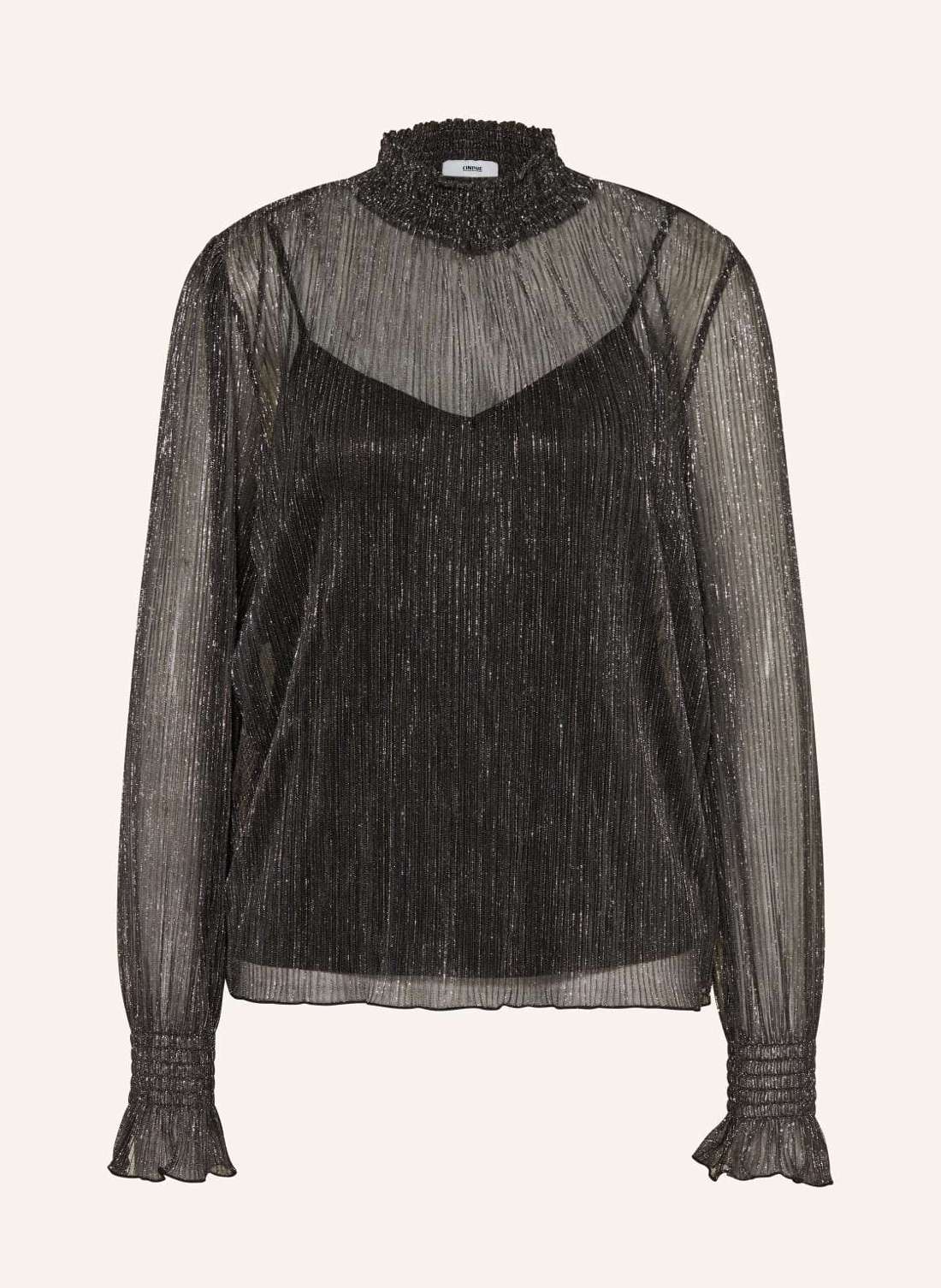 Блузка-рубашка из блестящей пряжи CIGLOW