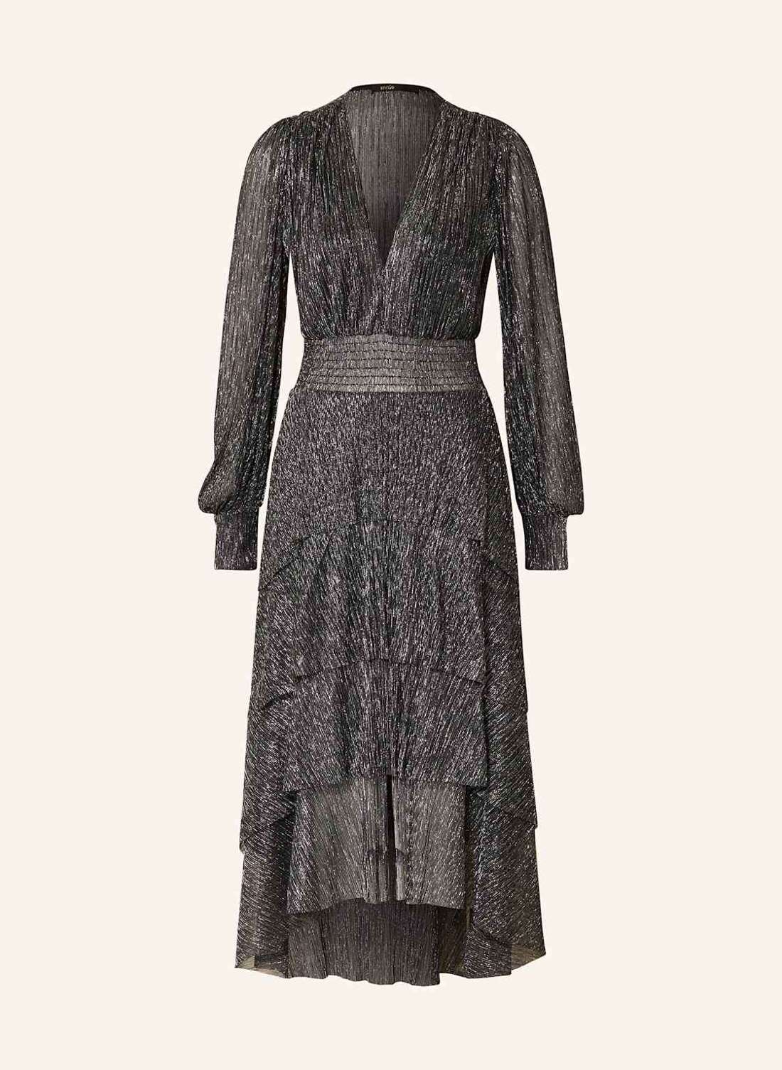 Платье из блестящей пряжи и воланов