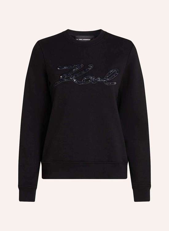 Свитшот с подписью karl из букле SWEATSHIRT MIT KARL-SIGNATUR AUS BOUCLÉ