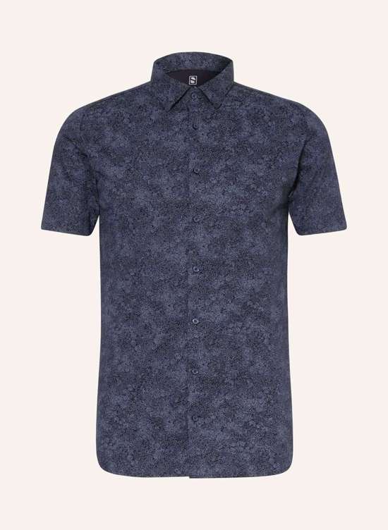 Рубашка приталенного кроя с короткими рукавами из трикотажа