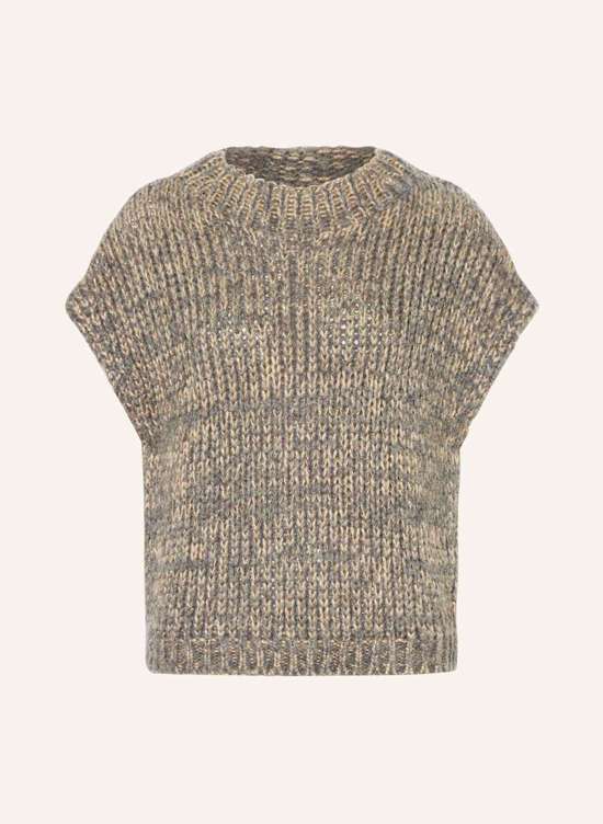 Свитер-жилет из блестящей пряжи