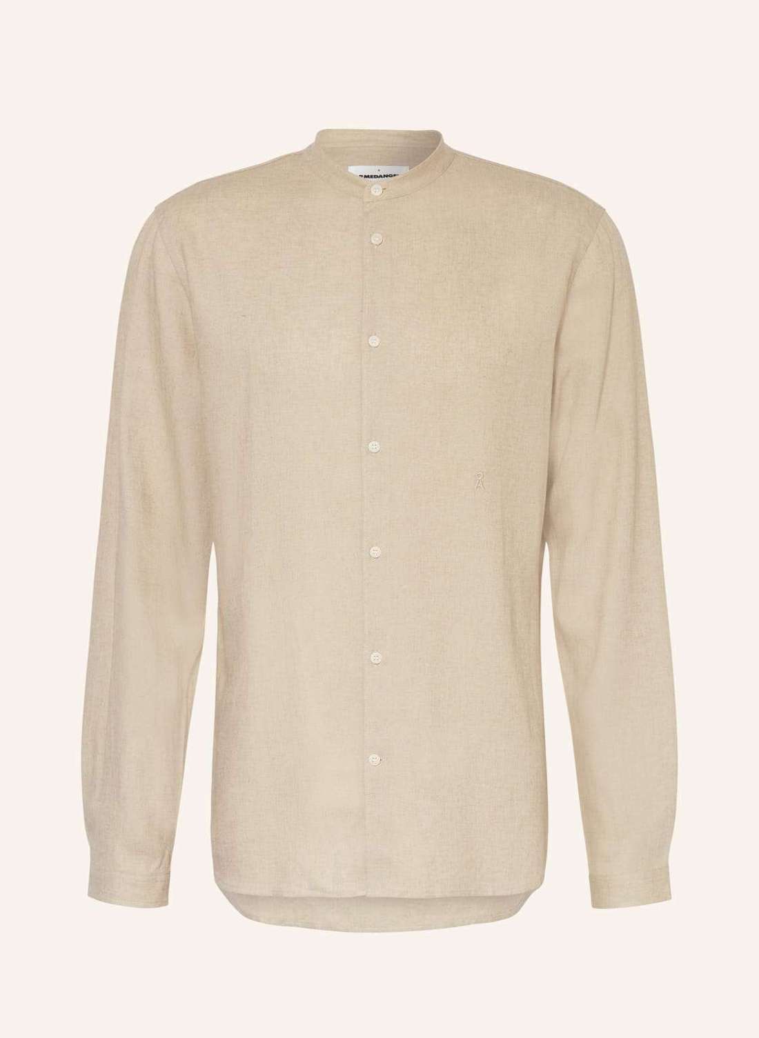 Рубашка комфортного кроя из льна и воротником-стойкой VAALERONIMUS
