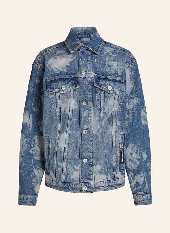 Куртка из беленного денима случайного кроя GEBLEICHTE JEANSJACKE IN LÄSSIGER PASSFORM