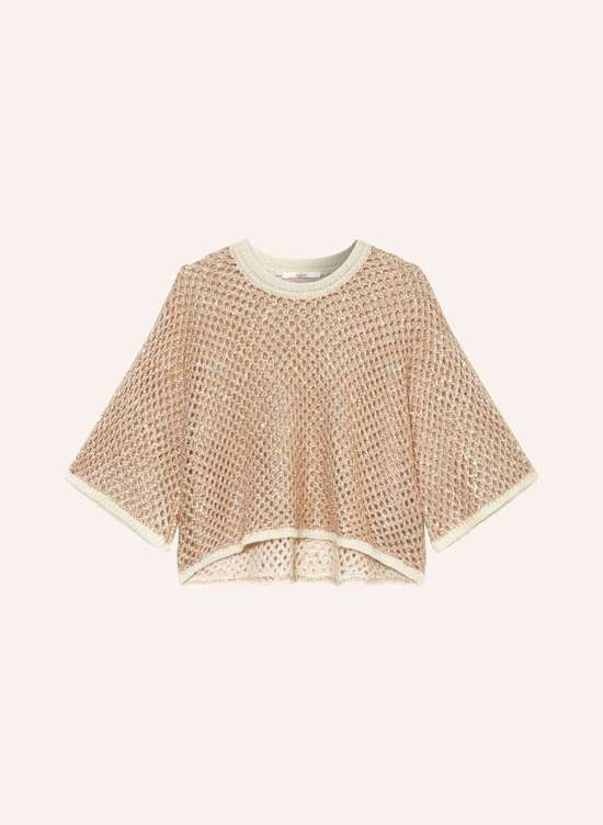 Укороченная трикотажная рубашка с пайетками NATE