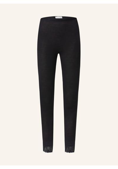 Леггинсы lounge из шерсти мериноса с шелком. WOOLEN LACE