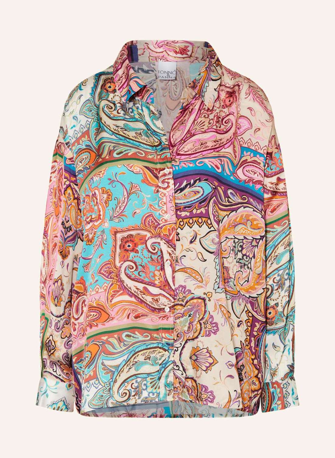 Атласная блузка-рубашка