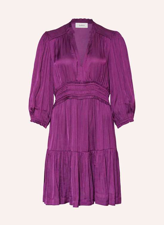 Атласное платье с рюшами CYRILIA