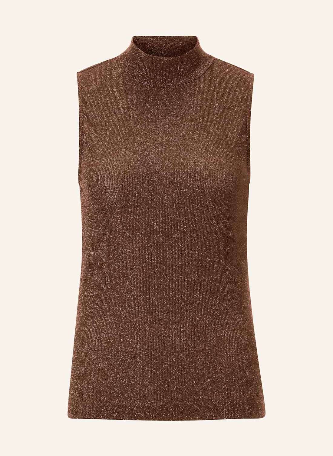 Вязаный топ из блестящей пряжи