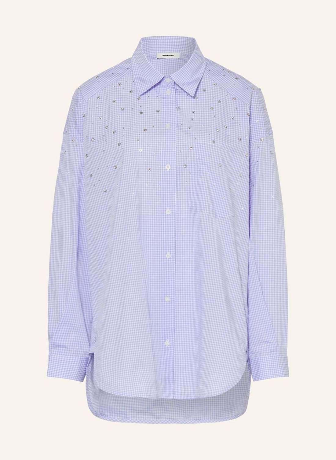 Блузка-рубашка с драгоценными камнями