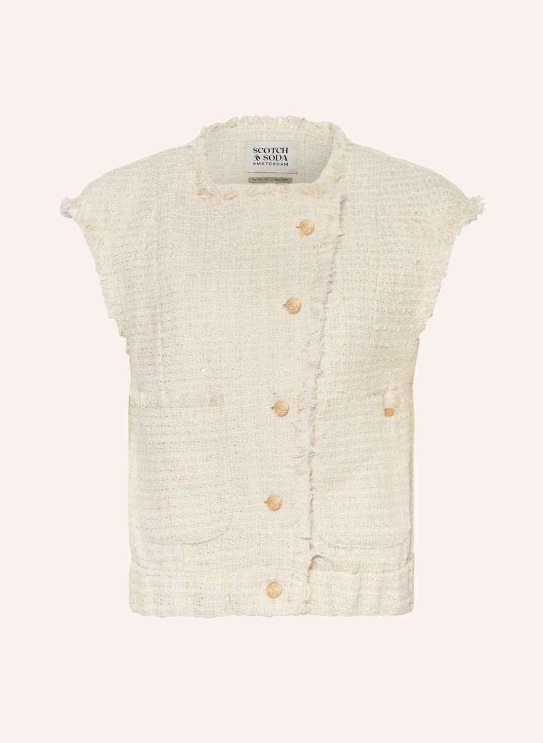 Твидовый жилет с блестящей пряжей и пайетками