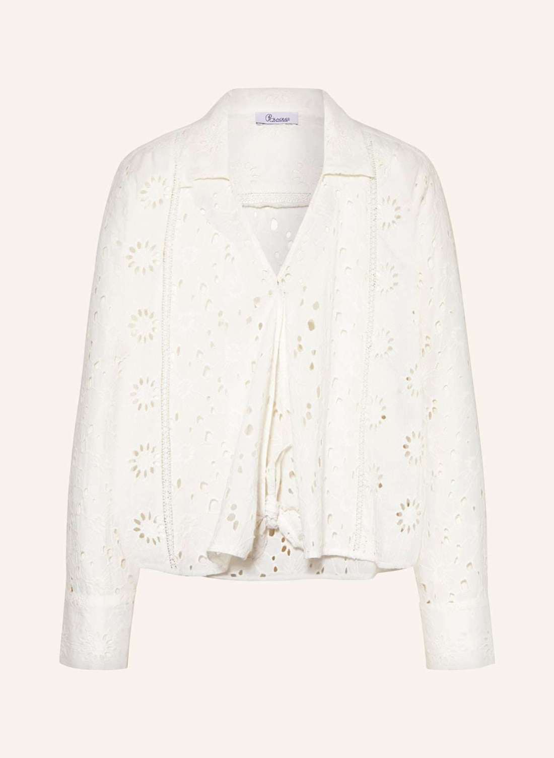 Блузка-рубашка из кружева с люверсами