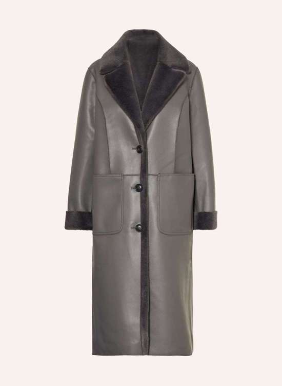 Двустороннее пальто с искусственным мехом