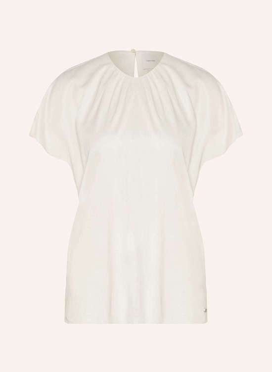 Атласная блузка-рубашка