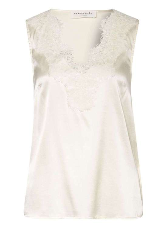 Шелковый топ с кружевной отделкой