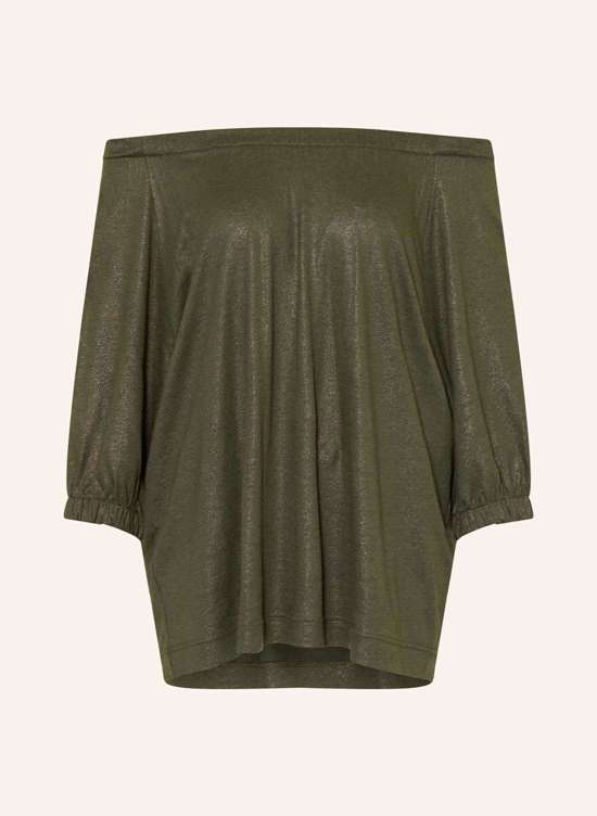 Блузка-рубашка с рукавами 3/4 из блестящей пряжи MMNITA