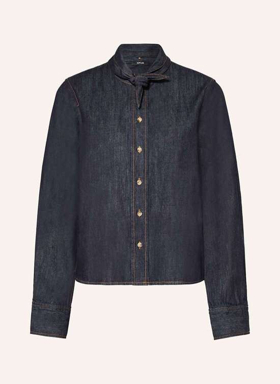 Джинсовая блузка с галстуком-бабочкой FARILLA