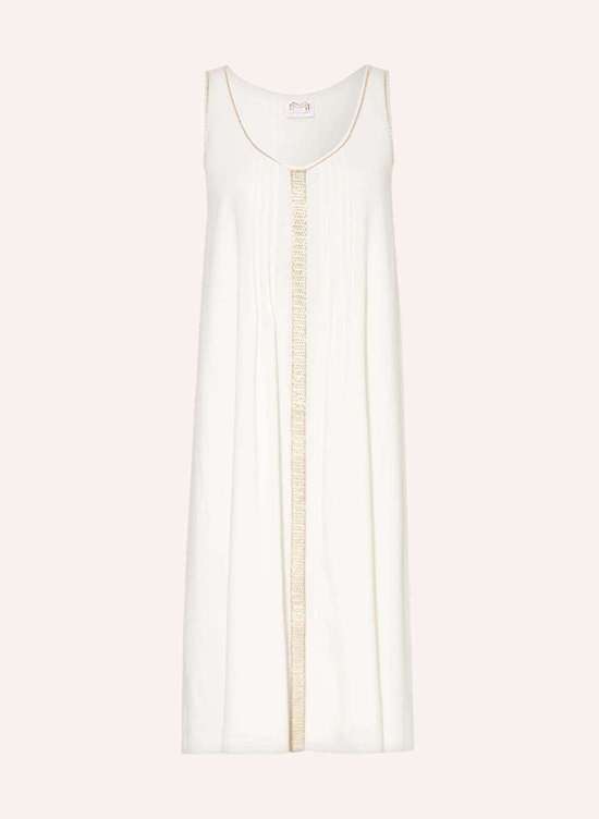 Пляжное платье с декоративными бусинами THE WHITE COLLECTION