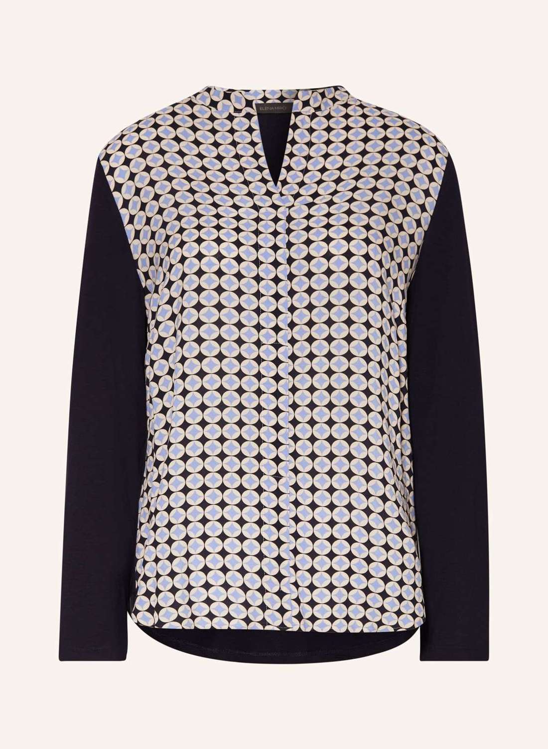 Блузка-рубашка из микса материалов