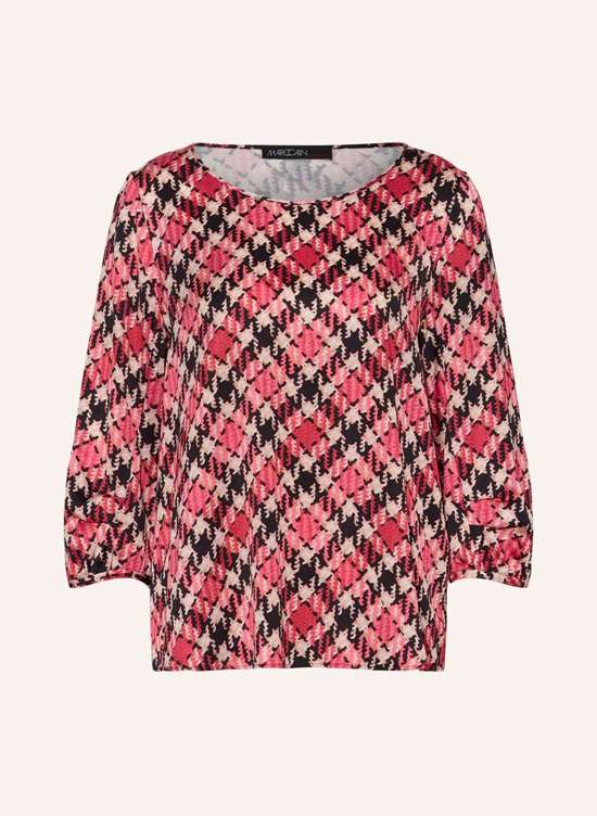 Атласная блузка-рубашка с рукавами 3/4