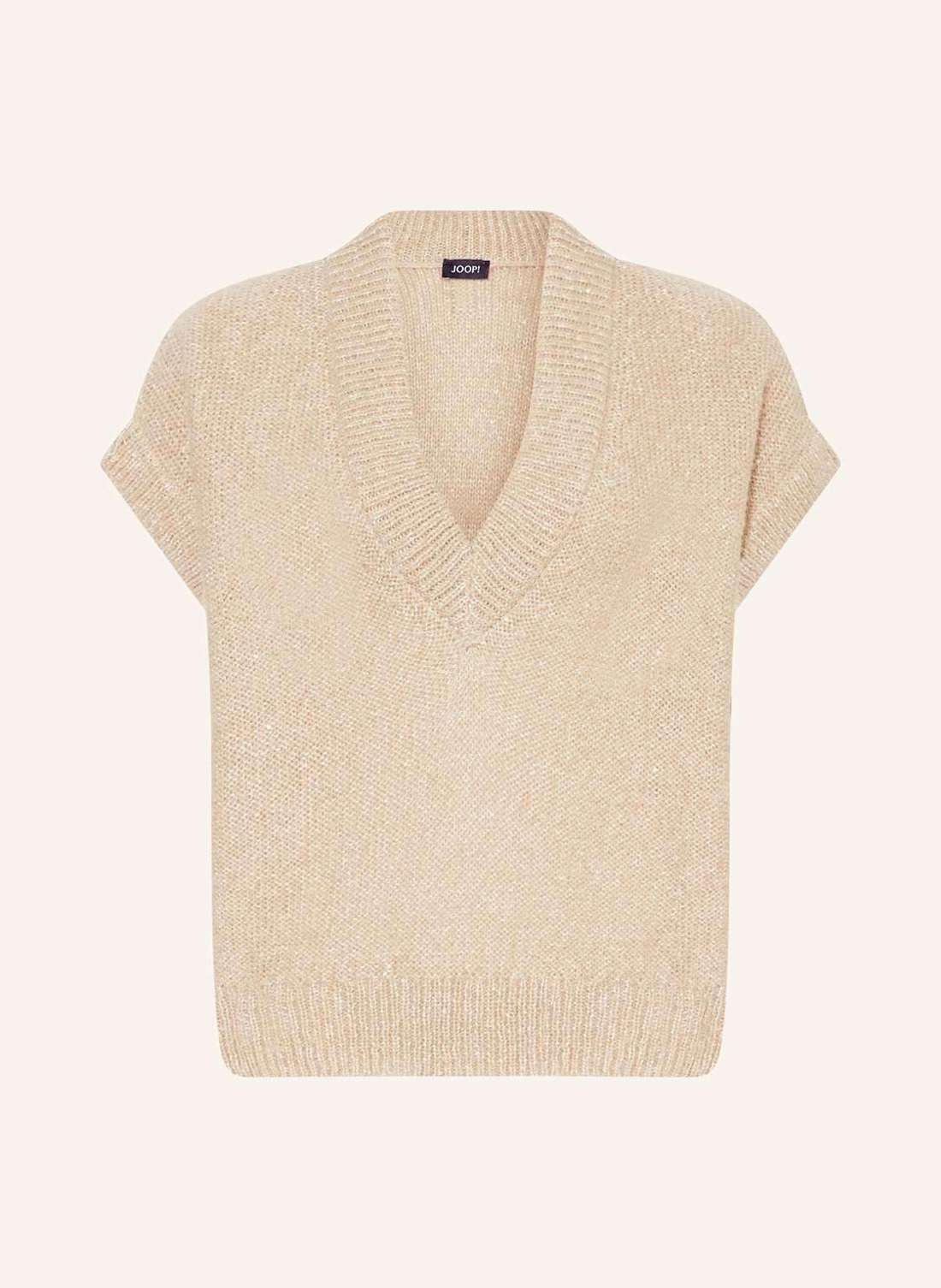 Жилет-свитер с пайетками и блестящей пряжей