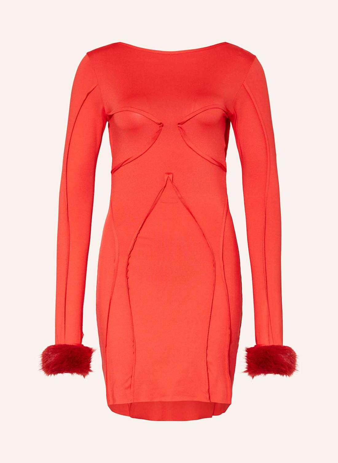 Платье из джерси со съемным искусственным мехом CIARA
