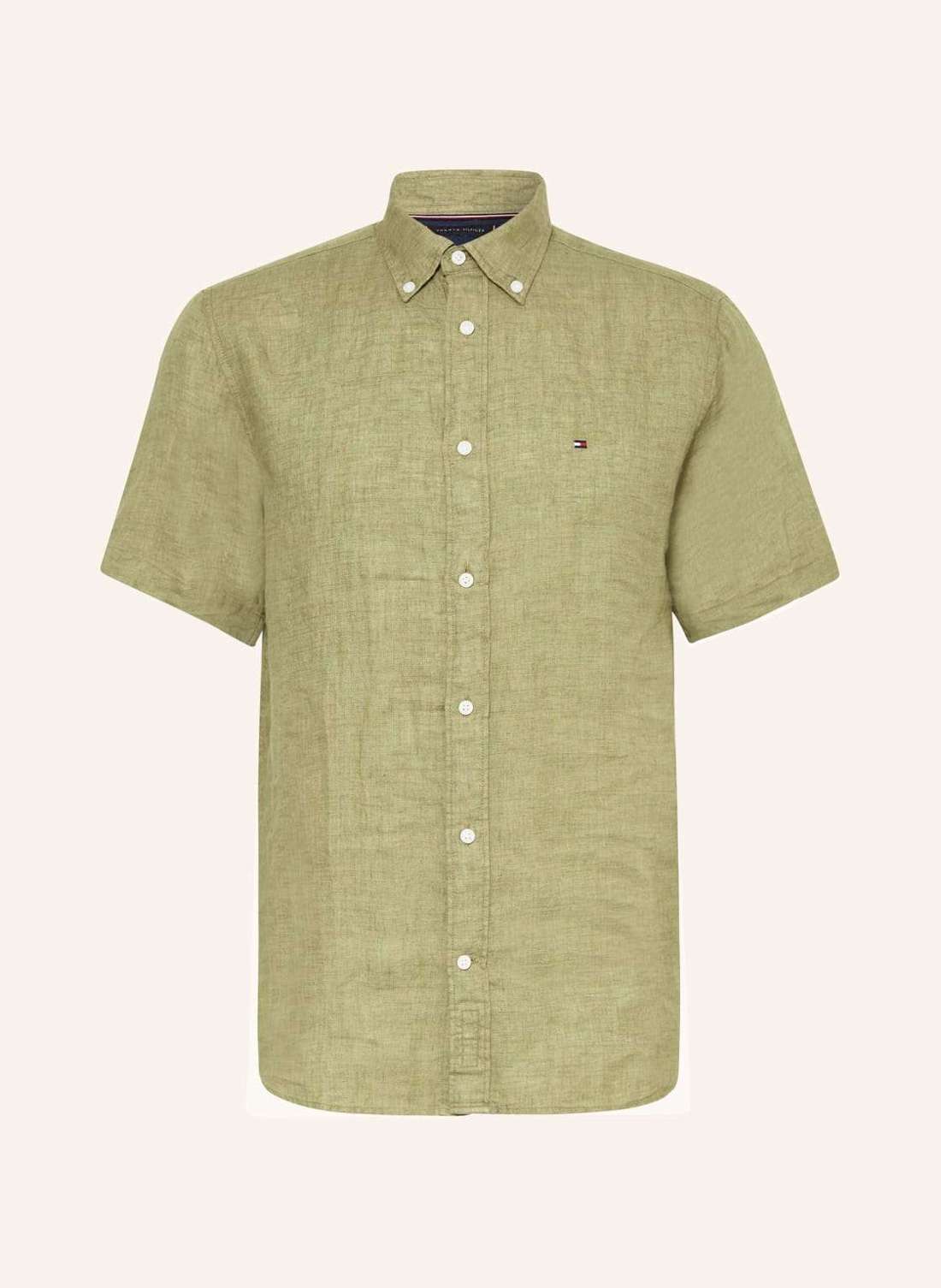 Рубашка прямого кроя с короткими рукавами из льна
