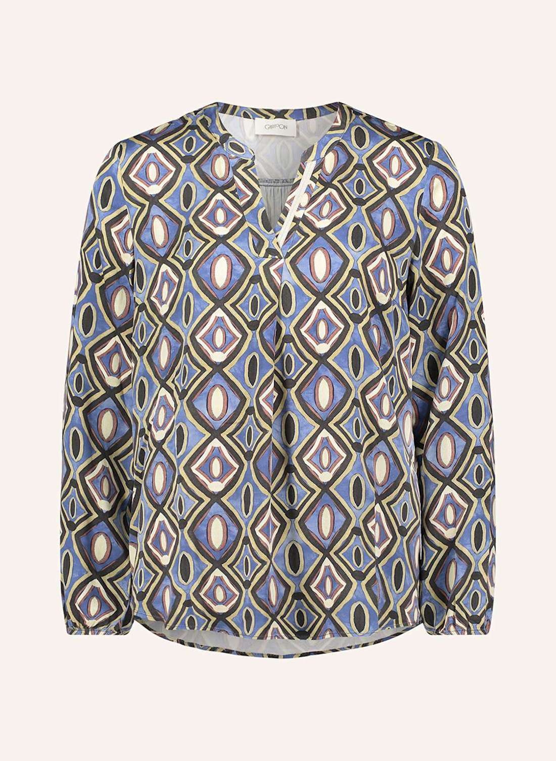 Блузка-рубашка из блестящей пряжи