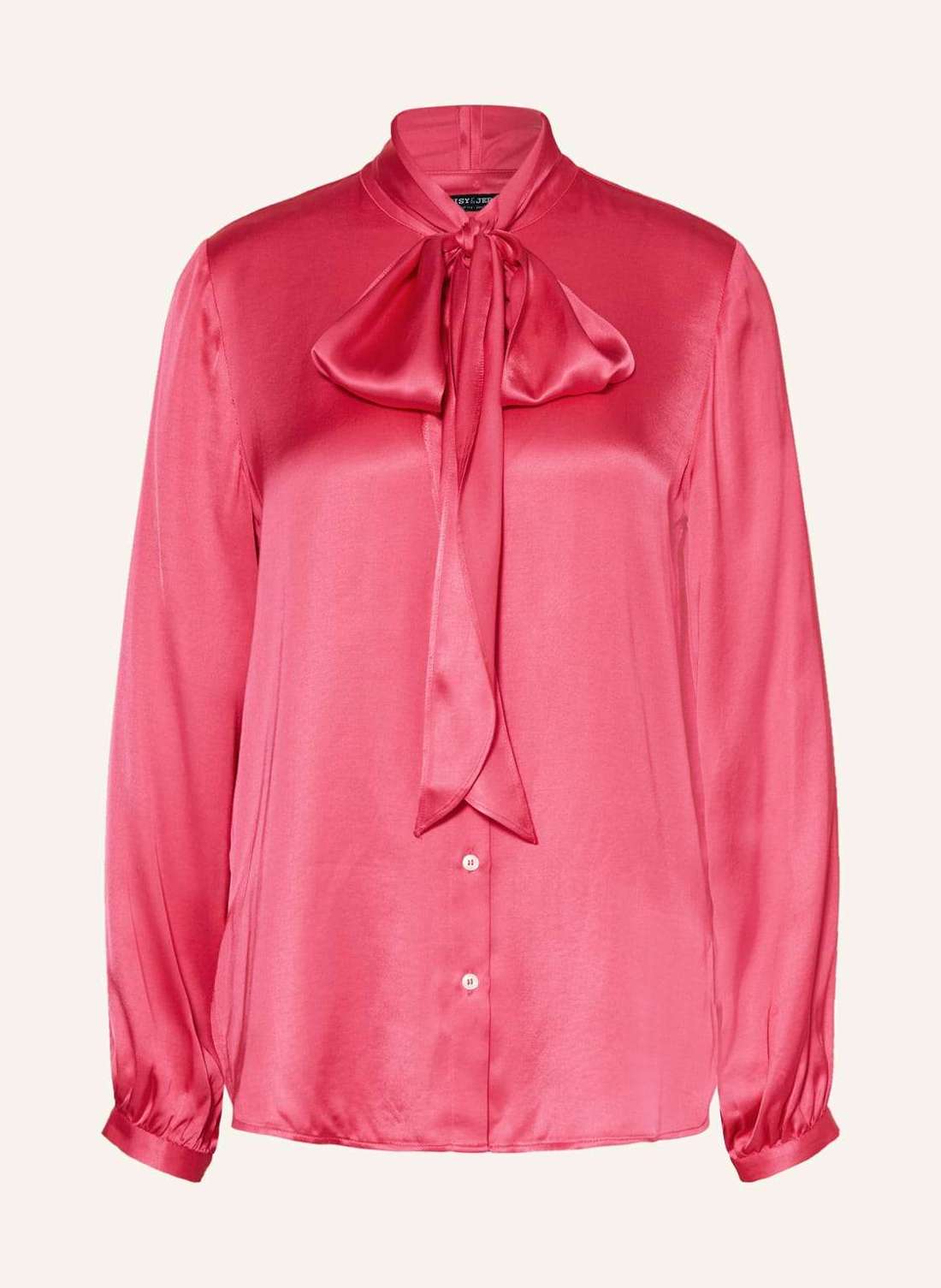 Атласная блузка со съемным бантом