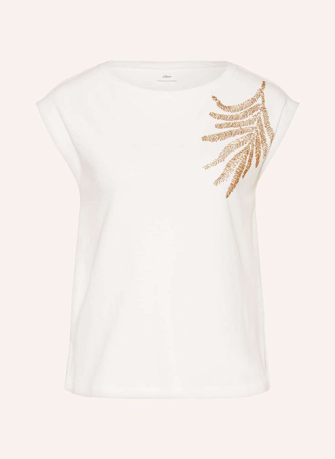 Футболка с декоративными бусинами