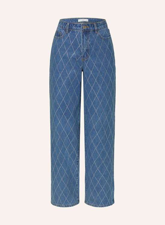 Прямые джинсы с драгоценными камнями