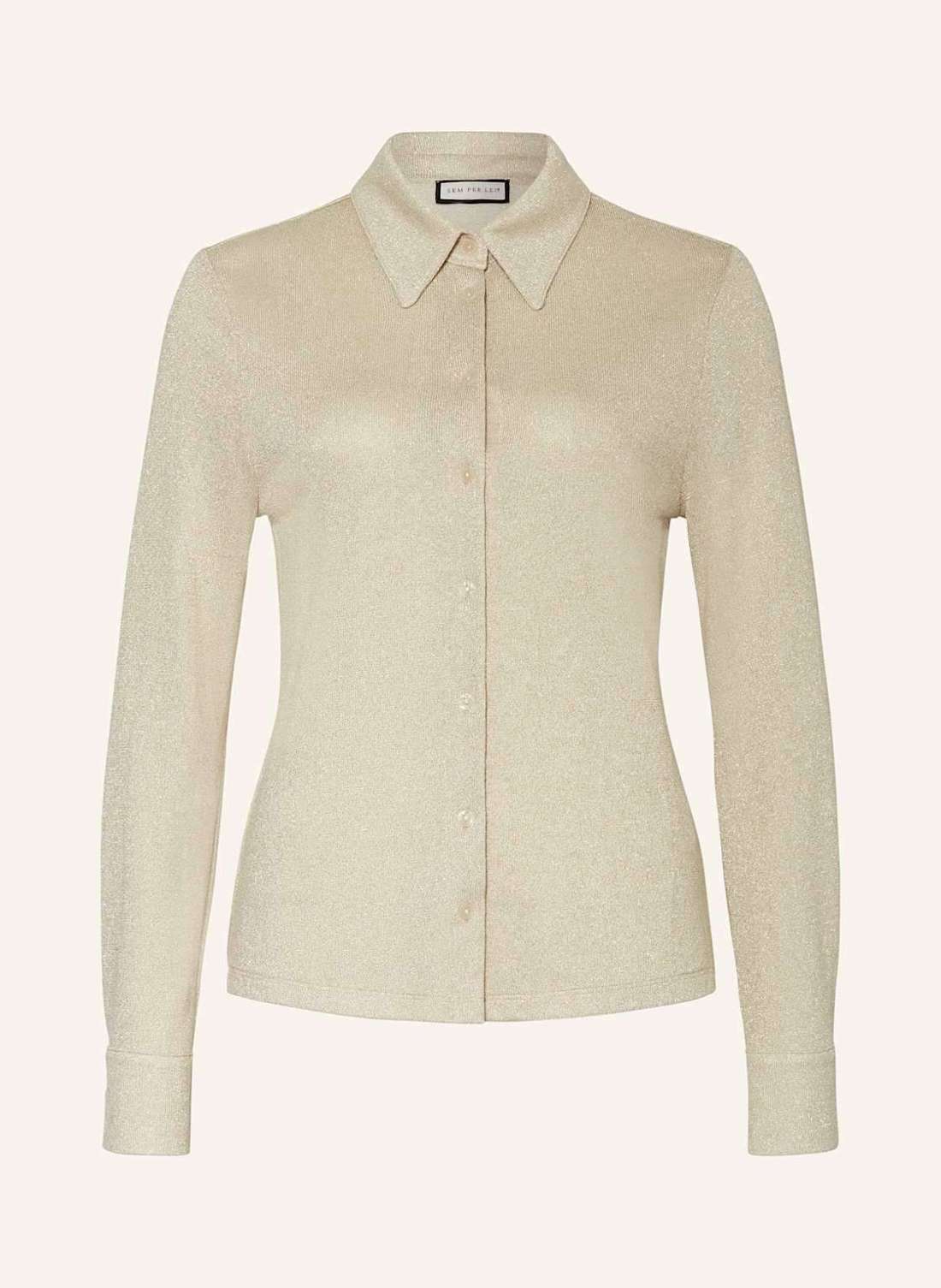 Блуза-рубашка из блестящей пряжи