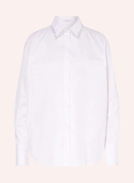 Блузка-рубашка с драгоценными камнями