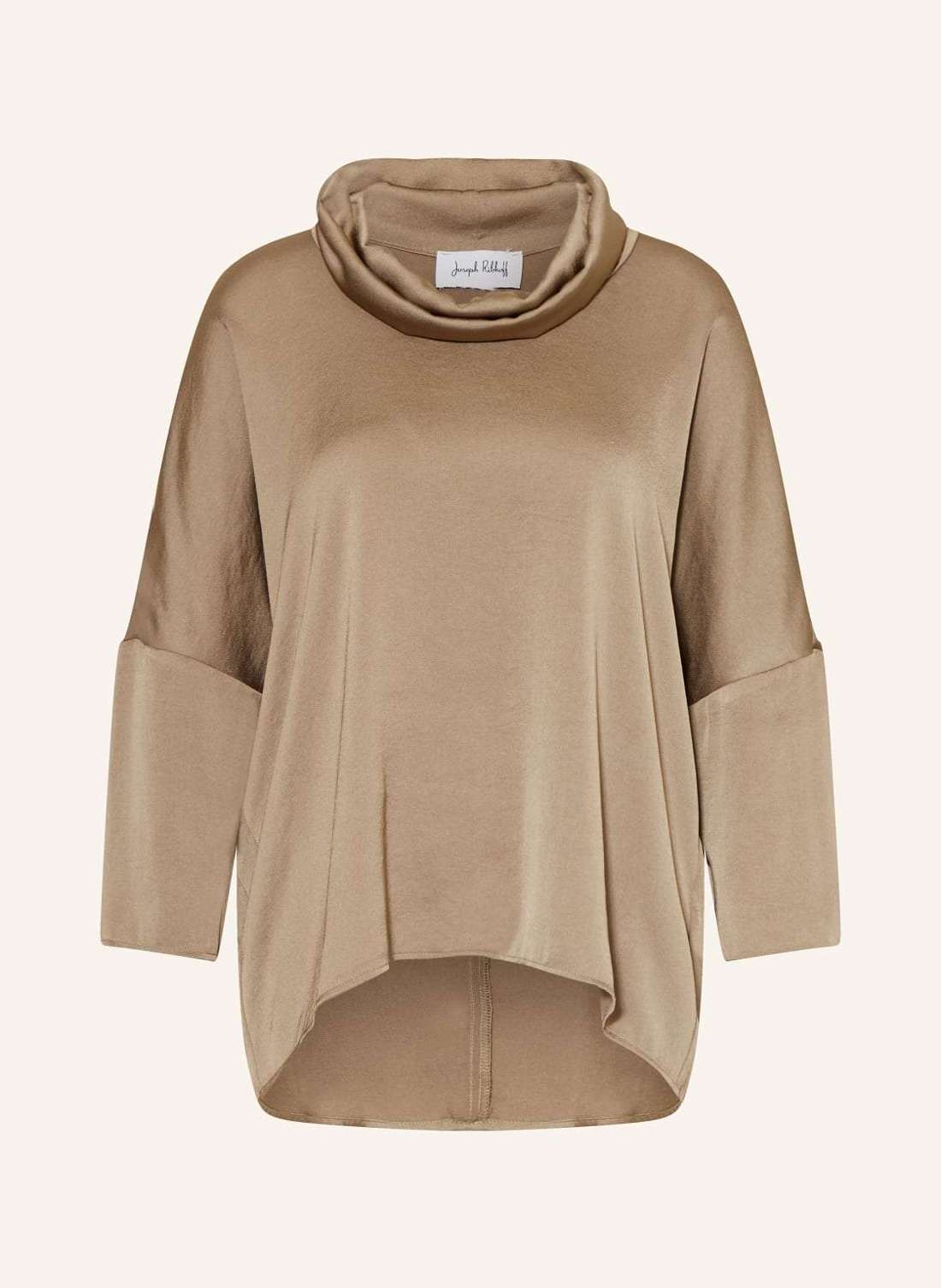 Блузка-рубашка с рукавами 3/4 из атласа