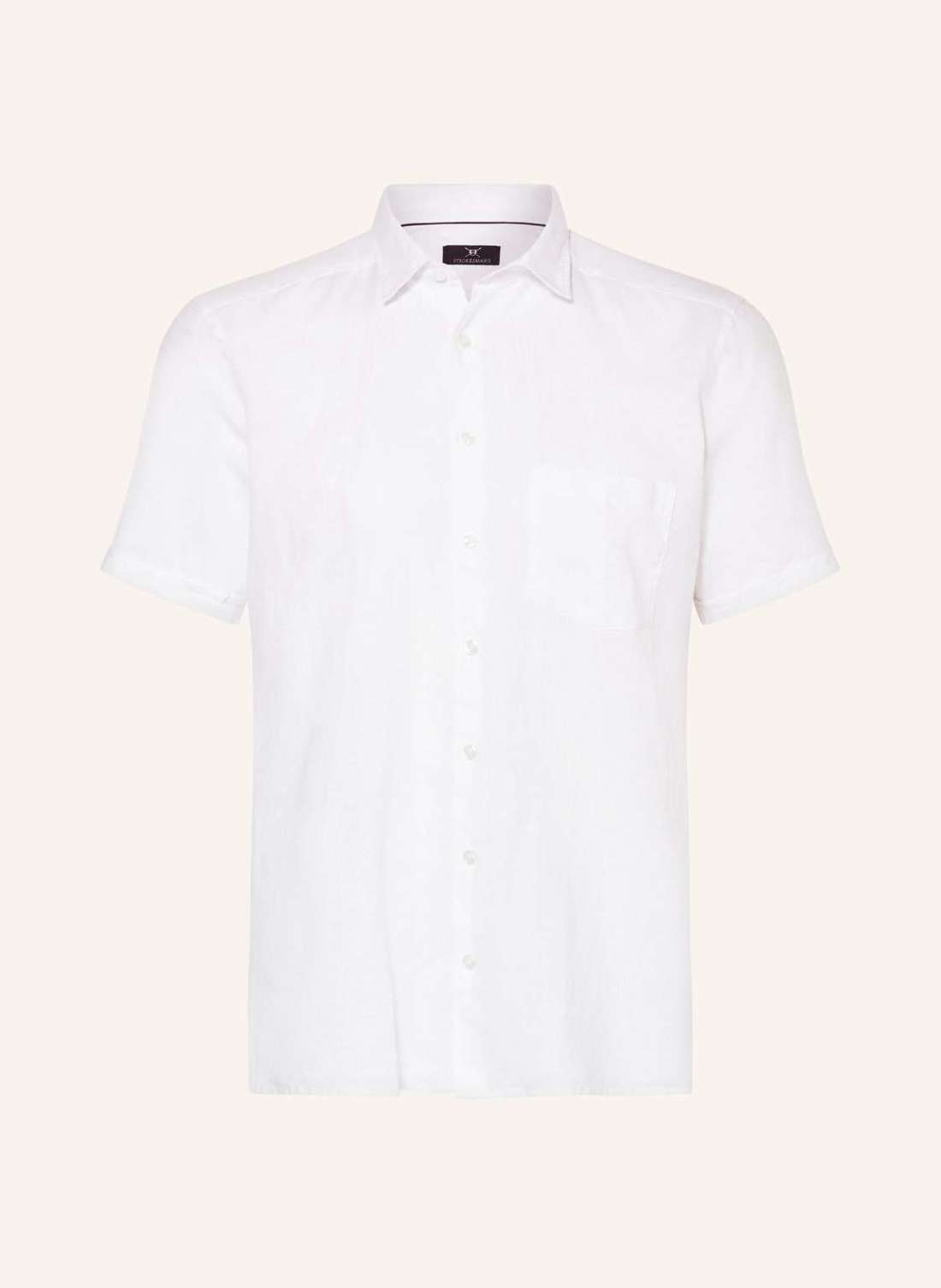 Рубашка прямого кроя с короткими рукавами из льна