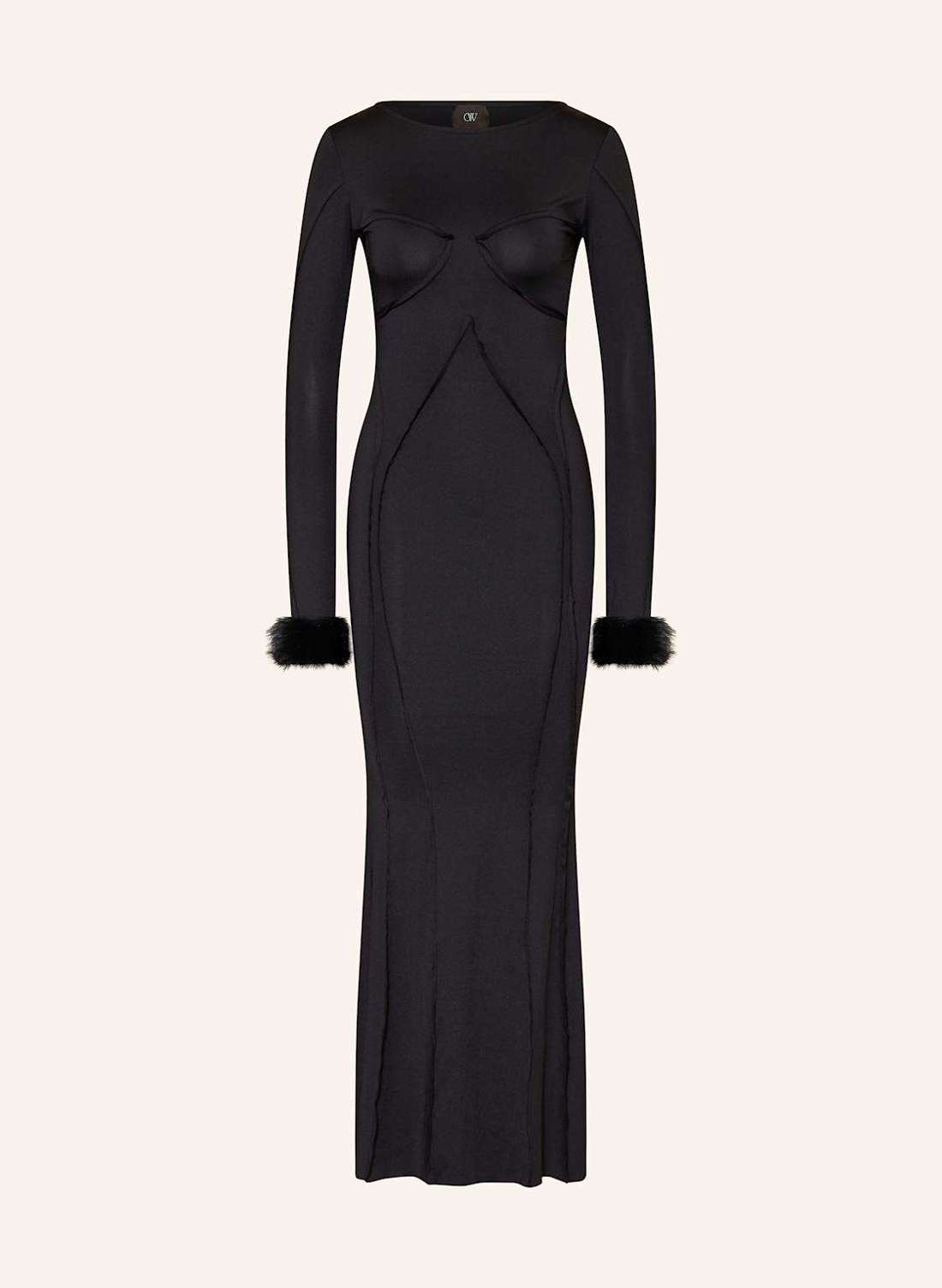 Платье из джерси со съемным искусственным мехом CIARA