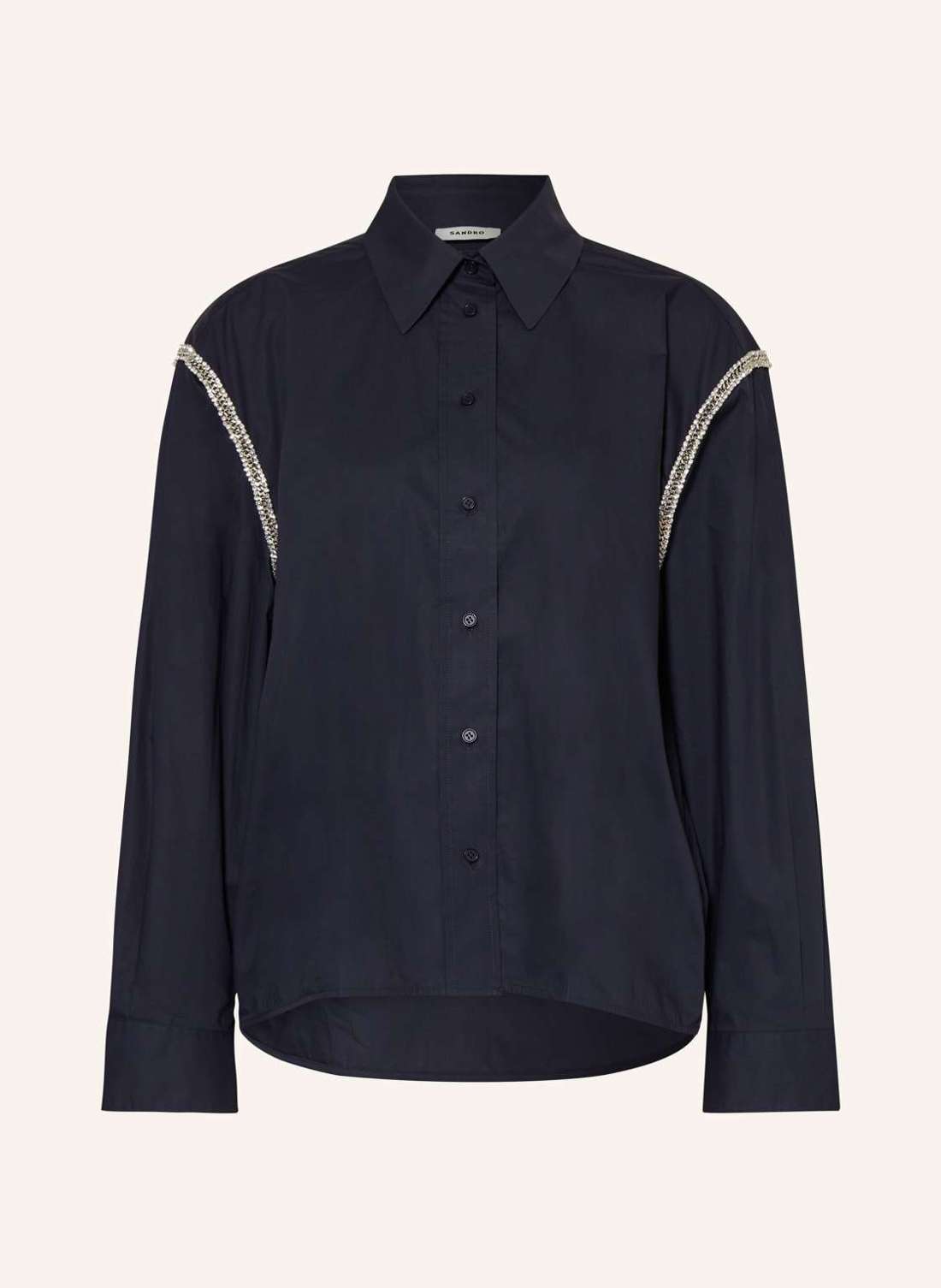 Блузка-рубашка с драгоценными камнями