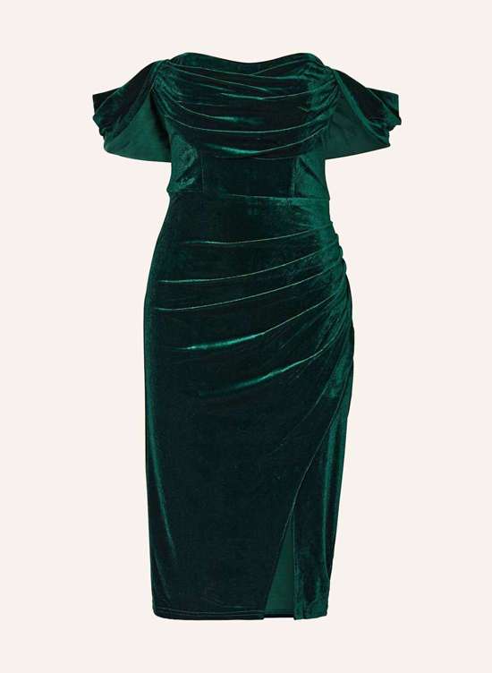 Бархатное коктейльное платье