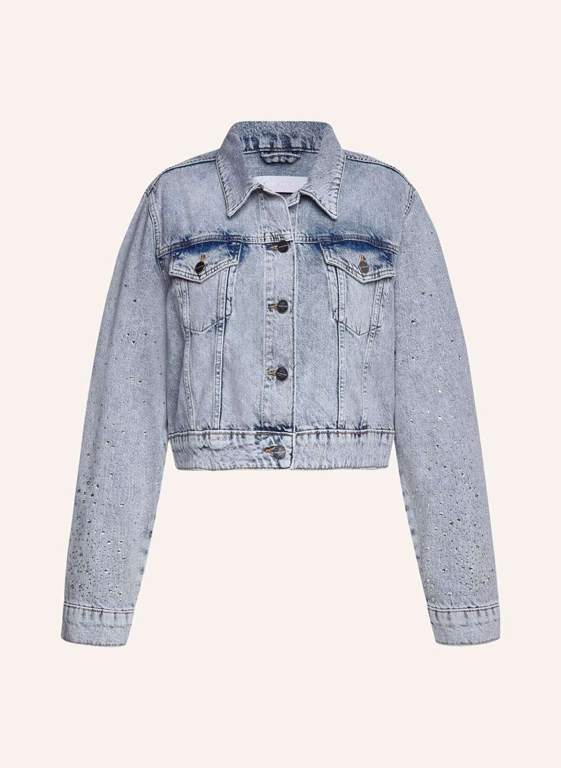 Джинсовая куртка с драгоценными камнями