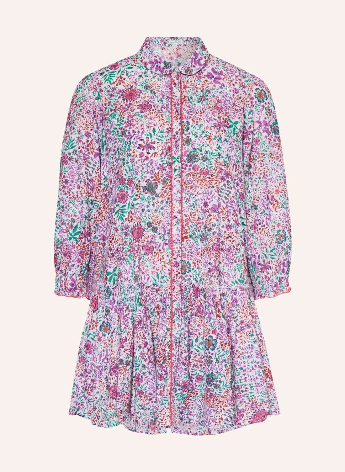 Пляжное платье из ажурного кружева с рукавами 3/4. TESORINO