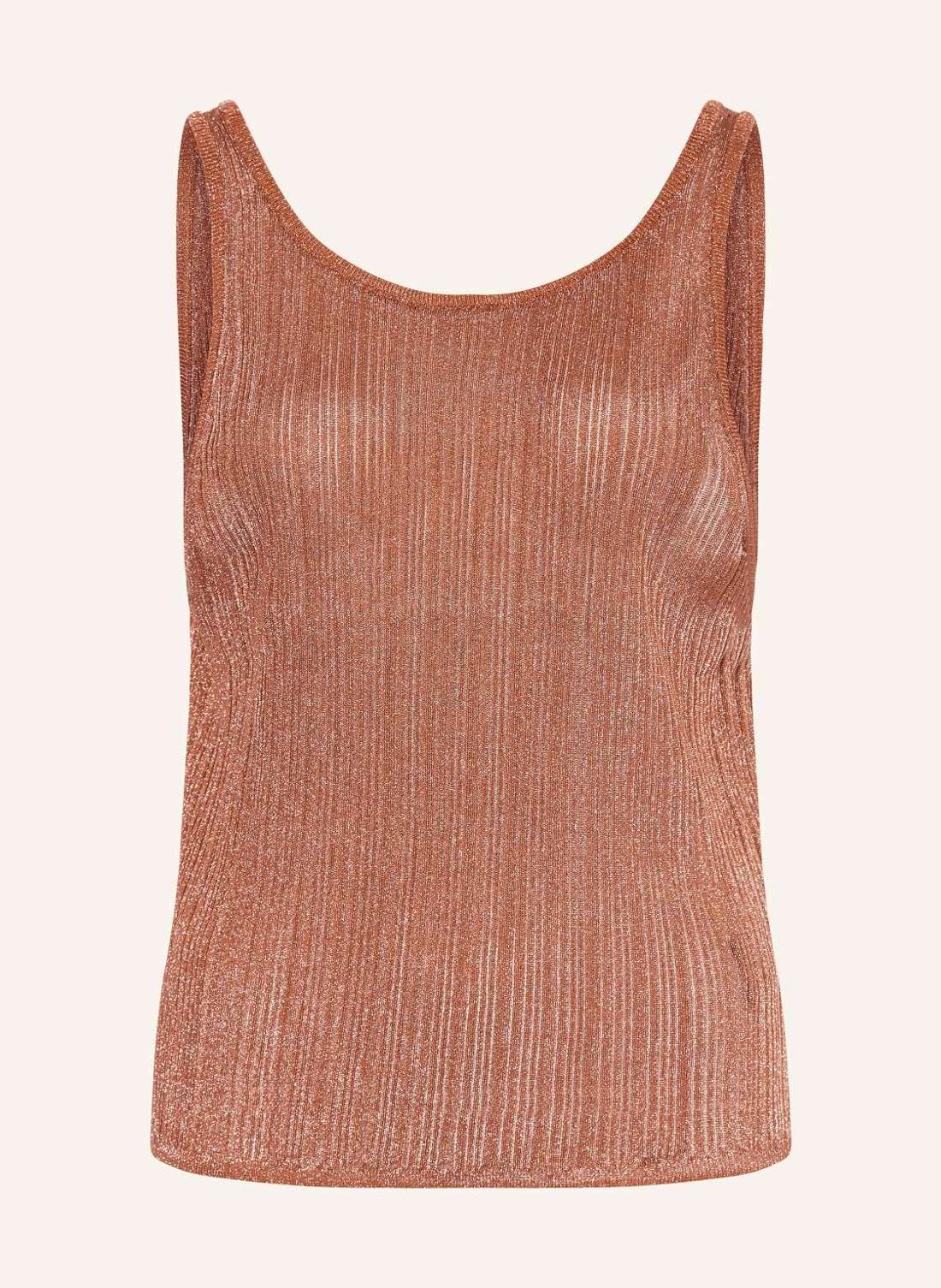 Вязаный топ из блестящей пряжи