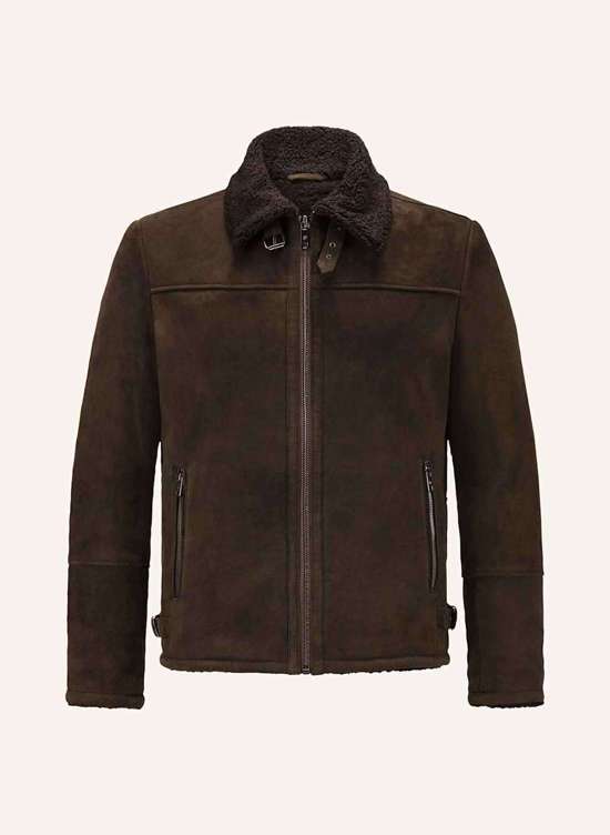 Кожаная куртка с мехом тедди MSDOMENIC