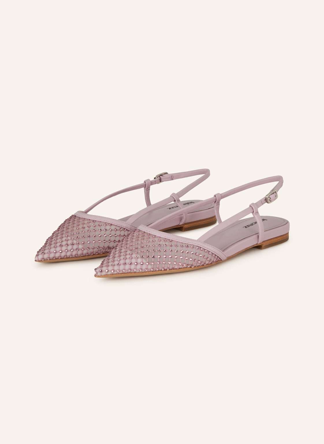 Балетки с пяткой на пятке, украшенные драгоценными камнями ZAPATOS PLANOS