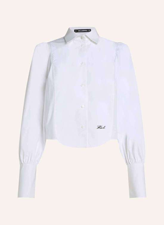 Блузка из поплин со вставкой-наглужитель POPELINE-BLUSE MIT LATZEINSATZ