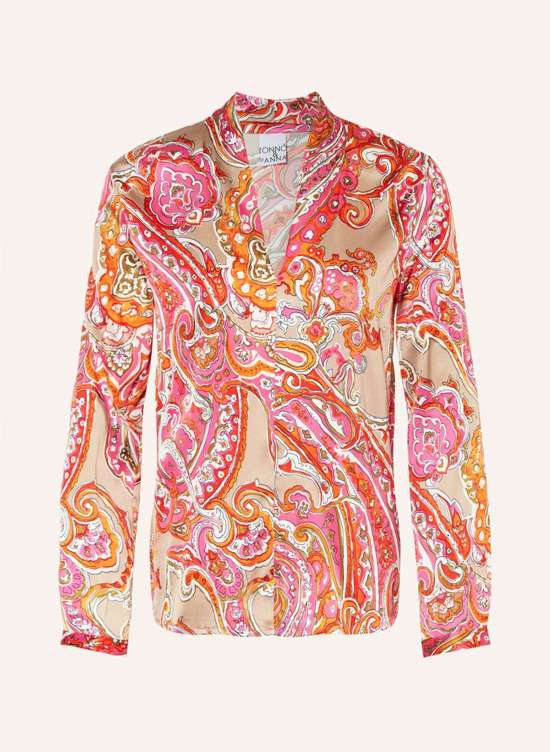 Атласная блузка-рубашка