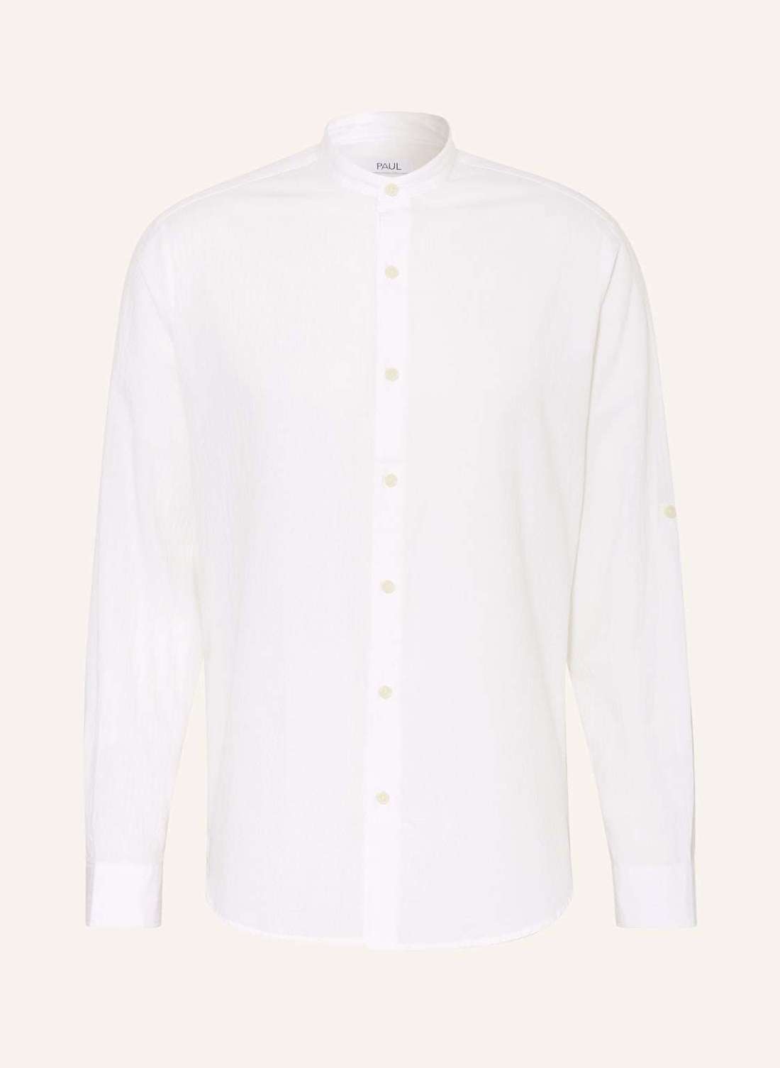 Рубашка приталенного кроя с воротником стойкой