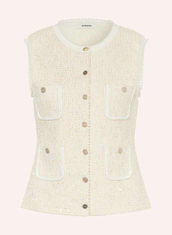 Верх блузки из твида с блестками