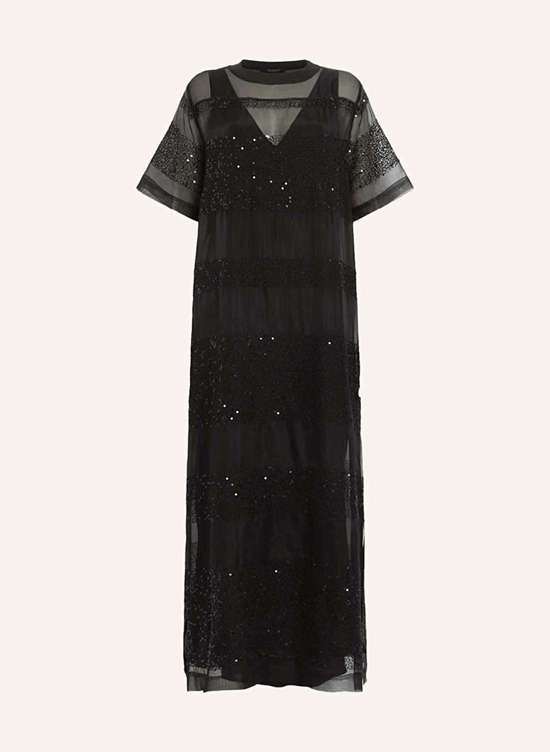 Платье с декоративными бусинами и пайетками IZABELA