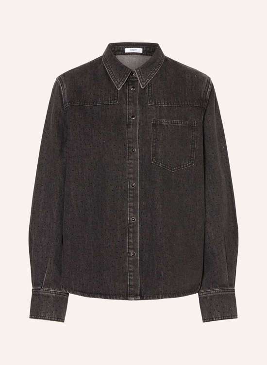 Джинсовая рубашка с драгоценными камнями LAMBER