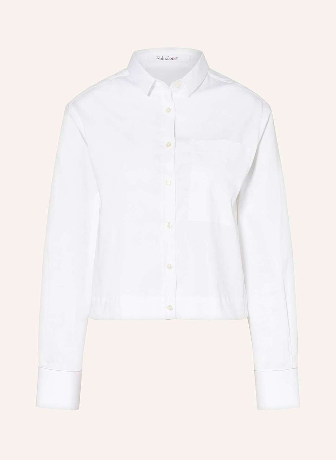 Блузка-рубашка с декоративными бусинами